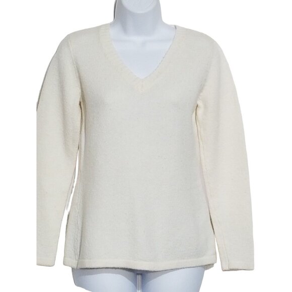 Guide Series Sweaters - Guide Series Vintage 90s Y2K Pullover Sweater Womens M White Wool Blend V-neck